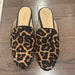 Michael Kors Brown and Black Mules Sleek Suede Design